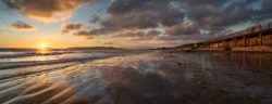 A warm sunrise at Portmarnock Beach, County Dublin